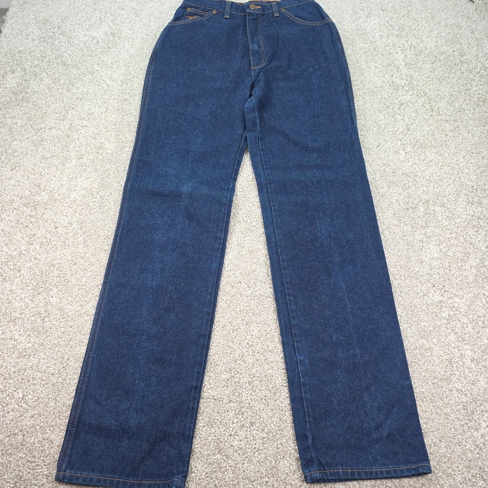 Vtg Womens Wrangler No Fault High Rise Straight Leg Jeans Dark Wash 26"waist 12